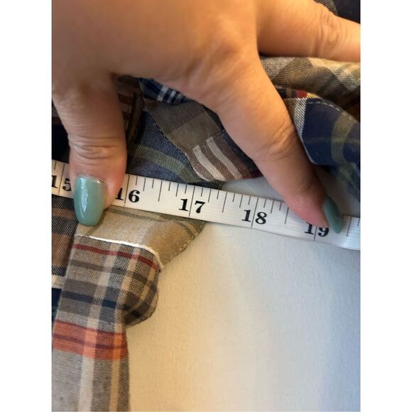 Set of Brooks Brothers Y2K patchwork Madras plaid blazer and sailor ankle chino - Picture 7 of 16